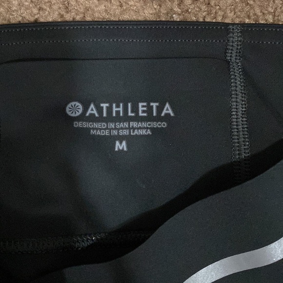Athleta size medium mid calf leggings a smoke grey color - Picture 2 of 3